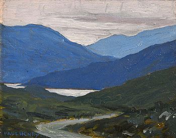 Paul Henry, Mountain Landscape with Lake and Road at Morgan O'Driscoll Art Auctions