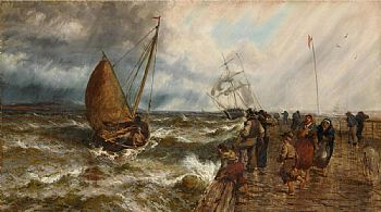 Thomas Rose Miles, Wind and Rain, Galway Harbour at Morgan O'Driscoll Art Auctions