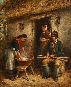 Charles Henry Cook, Wash Day (1874) at Morgan O'Driscoll Art Auctions