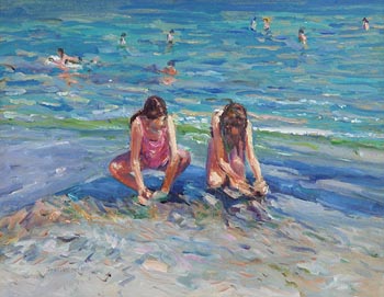 James O'Halloran, Children Playing on the Beach (1995) at Morgan O'Driscoll Art Auctions