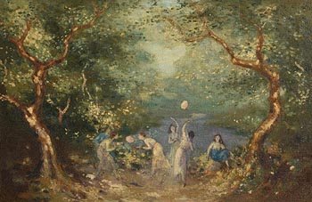 George William Russell, Girls Playing in the Woods at Morgan O'Driscoll Art Auctions