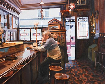 Trevor McElnea, The Long Hall Bar, Dublin at Morgan O'Driscoll Art Auctions