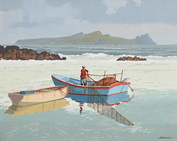 John Francis Skelton, The Last Haul, Great Blasket Island, Co Kerry at Morgan O'Driscoll Art Auctions