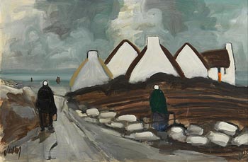 Markey Robinson, Shawlies Returning to the Village at Morgan O'Driscoll Art Auctions