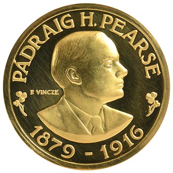 1916, 1966 Padraig Pearse Gold Commemorative Medallion at Morgan O'Driscoll Art Auctions