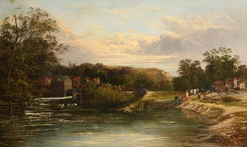James Baylis Allan, The Old Town Mill and River Wey, Guilford, Surrey at Morgan O'Driscoll Art Auctions