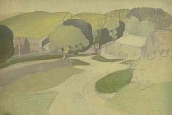 Harry Epworth Allen, Landscape with Cottages at Morgan O'Driscoll Art Auctions