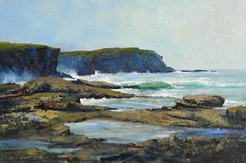 Annemarie Bourke, Surf's Up, Doolin, Co Clare at Morgan O'Driscoll Art Auctions