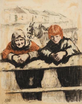 William Conor, Shawlie at the Gate at Morgan O'Driscoll Art Auctions