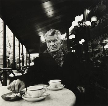 John Minihan, Samuel Beckett Seated in Cafe Francais, Boulevard St. Jacques, Paris December (1985) at Morgan O'Driscoll Art Auctions