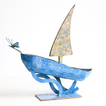 Ray Delaney, Blue Boat at Morgan O'Driscoll Art Auctions