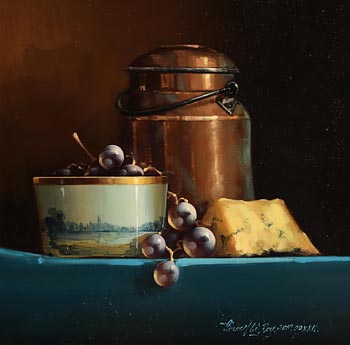 David French, Still Life - Cheese and Grapes at Morgan O'Driscoll Art Auctions