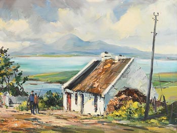 Kenneth Webb, Thatched Cottage, West of Ireland at Morgan O'Driscoll Art Auctions