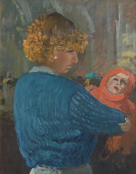 Patrick Leonard, Woman and Child, Skerries (1979) at Morgan O'Driscoll Art Auctions