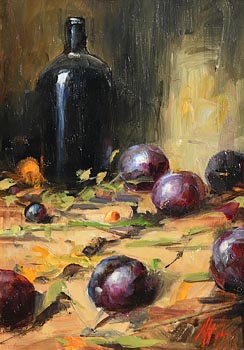 Mat Grogan, Still Life - Fruit and Wine at Morgan O'Driscoll Art Auctions