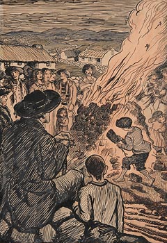 Jack Butler Yeats, St. John's Eve Bonfire Night at Morgan O'Driscoll Art Auctions