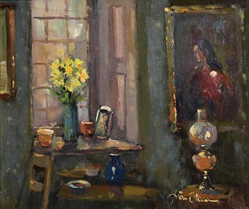 Liam Treacy, Interior with Lamp at Morgan O'Driscoll Art Auctions