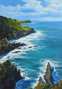 Annemarie Bourke, Skellig View from Portmagee at Morgan O'Driscoll Art Auctions