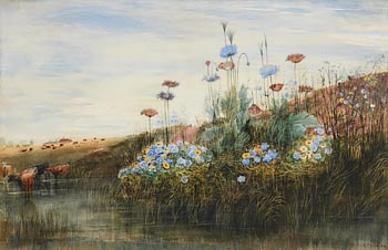 Andrew Nicholl, Bank of Flowers at Morgan O'Driscoll Art Auctions