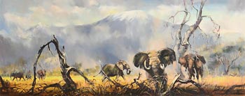 Kenneth Webb, Elephants at Kilimanjaro at Morgan O'Driscoll Art Auctions