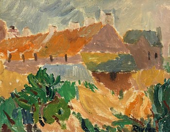 Elizabeth Rivers, Landscape with Houses at Morgan O'Driscoll Art Auctions