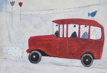 Annora Spence, The Red Bus at Morgan O'Driscoll Art Auctions