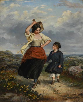 Charles Wynne Nicholls, A Chat on the Way Home at Morgan O'Driscoll Art Auctions