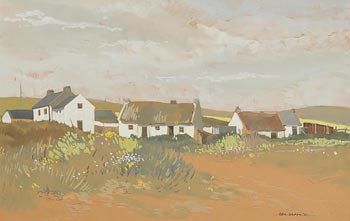 Bea Orpen, Cottages at Clogher (1951) at Morgan O'Driscoll Art Auctions