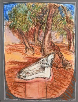 Brian Bourke, Skull in the Olive Grove (2007) at Morgan O'Driscoll Art Auctions