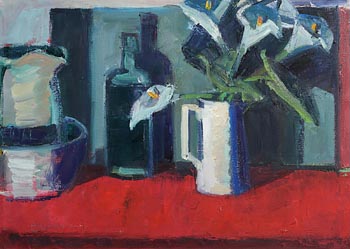 Brian Ballard, Lilies on Red (2020) at Morgan O'Driscoll Art Auctions