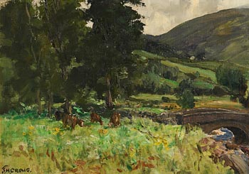 James Humbert Craig, Cattle Grazing Near the River at Morgan O'Driscoll Art Auctions