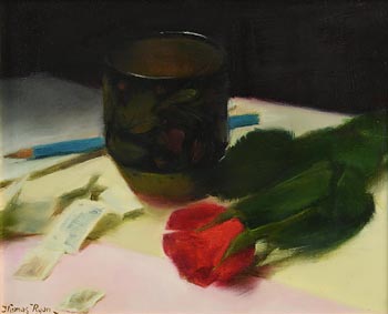 Thomas Ryan, Still Life with Red Rose at Morgan O'Driscoll Art Auctions