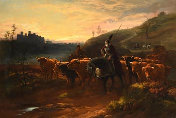William Henry Watson, Mounted Horsemen (1870)(Valentine Walker Bromley (1848-1877) painted the Mounted Horsemen) (1870) at Morgan O'Driscoll Art Auctions