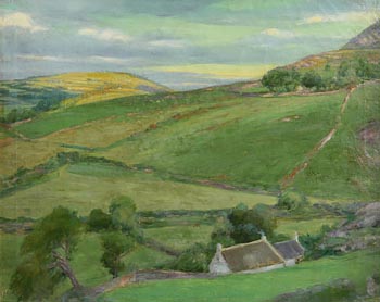 Michael Augustine Power, Hilly Landscape with Cottages at Morgan O'Driscoll Art Auctions