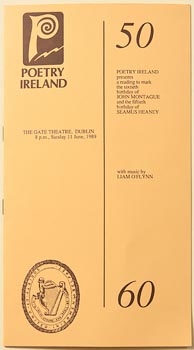 Seamus Heaney, John Montague's 60th Birthday and Seamus Heaney's 50th Birthday celebrations pamphlet. The Gate Theatre on 11 June 1989. at Morgan O'Driscoll Art Auctions