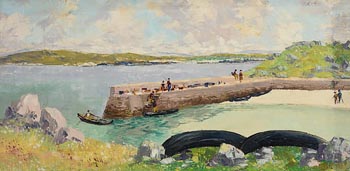 Fergus O'Ryan, The Harbour at Ardmore, Co. Galway at Morgan O'Driscoll Art Auctions