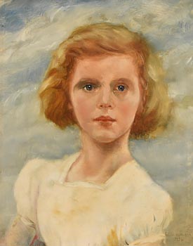 Hilda Roberts, Portrait of a Girl (1933) at Morgan O'Driscoll Art Auctions