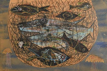 Gerard Dillon, The Fish Net at Morgan O'Driscoll Art Auctions