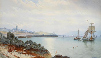 Anthony Carey Stannus, Swimming to the Tall Ship (1878) at Morgan O'Driscoll Art Auctions
