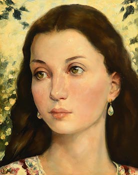 Ken Hamilton, Girl With Pearl Earrings at Morgan O'Driscoll Art Auctions