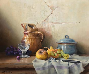 Robert Chailloux, Still Life - Jug, Tureen Glass and Fruit at Morgan O'Driscoll Art Auctions