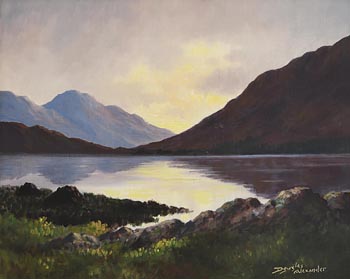 Douglas Alexander, Evening Reflections on Dhu Lough, Connemara at Morgan O'Driscoll Art Auctions