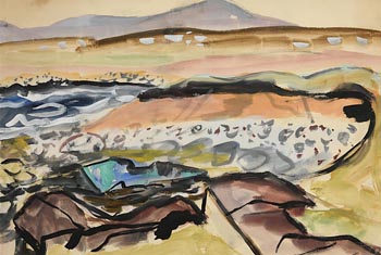 Norah Allison McGuinness, Landscape near Dunloe, Co Donegal at Morgan O'Driscoll Art Auctions