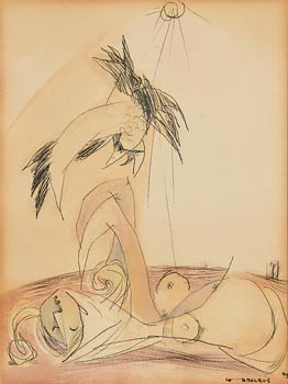 Louis Le Brocquy, Woman and Bird (1949) at Morgan O'Driscoll Art Auctions
