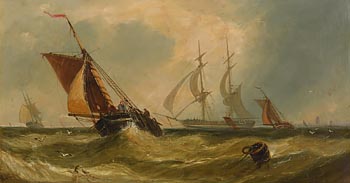 John Callow (1822-1878), Ships on Stormy Sea at Morgan O'Driscoll Art Auctions