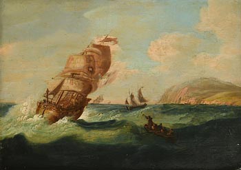 William Sadler, Coastal Seascape with Ships and Boats at Morgan O'Driscoll Art Auctions