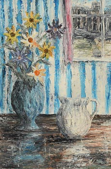 Peter Pearson, Flowers in the Morning Window (1971) at Morgan O'Driscoll Art Auctions