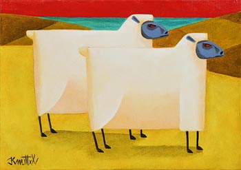 Graham Knuttel (1954-2023), Sheep in Landscape at Morgan O'Driscoll Art Auctions