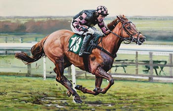 Jane Braithwaite, Scorched Earth and Harry Skelton Winning at Catterick at Morgan O'Driscoll Art Auctions