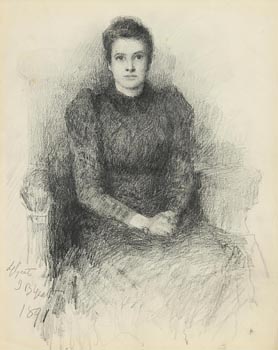 John Butler Yeats, Lily Yeats (1891) at Morgan O'Driscoll Art Auctions
